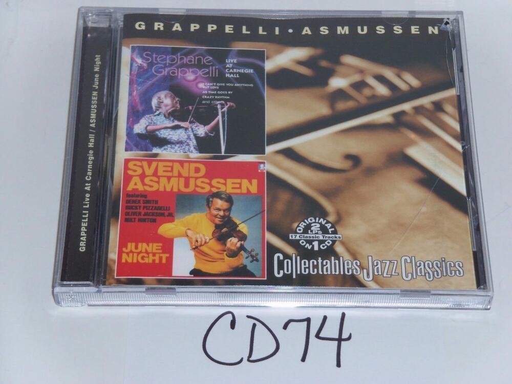 Grappelli & Asmussen Jazz Classics Live Carnegie Collectables CD -0717CD74